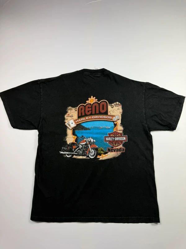 Vintage Harley Davidson Graphic Print T-Shirt – Black, size XL – photo 2