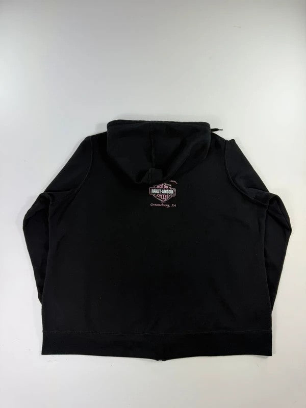 Vintage Harley Davidson Zipped Hoodie – Black, size XL – photo 2