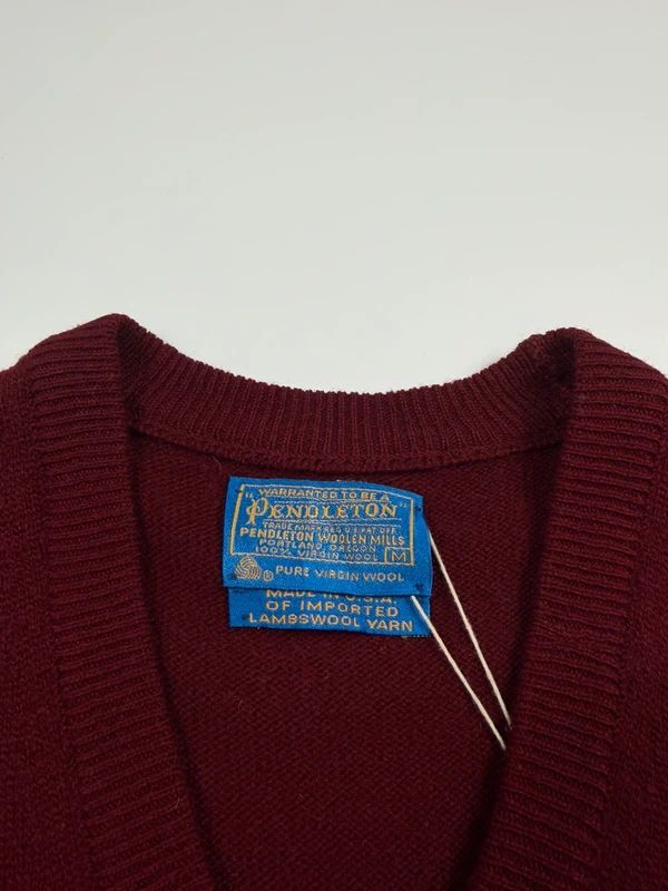 Vintage Pendleton Sleeveless Jumper – Burgundy, size M – photo 5