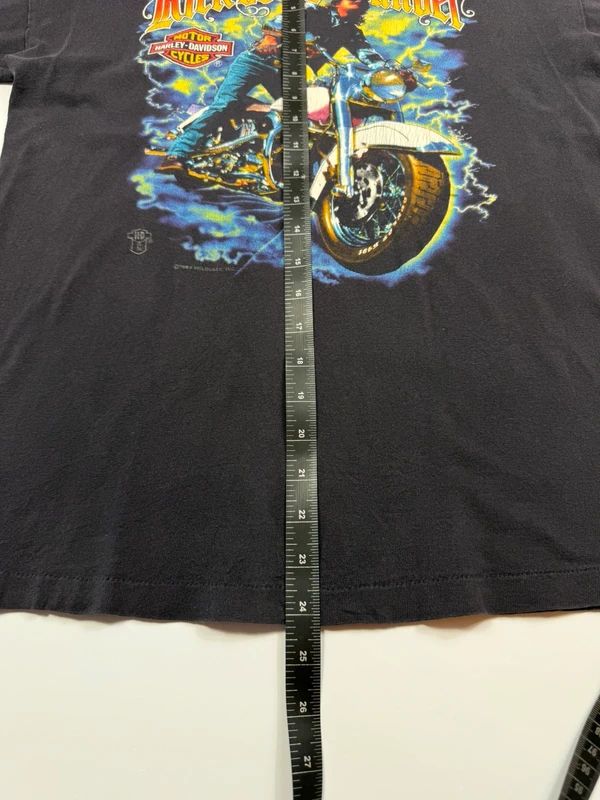 Vintage Harley Davidson Print T-shirt 1988 – Black, size M – photo 8
