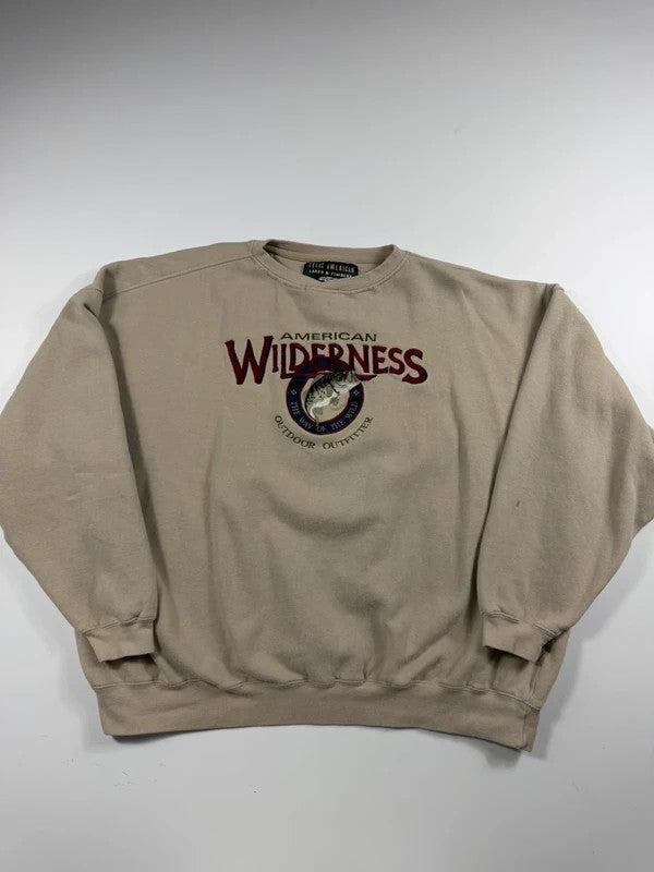 Vintage American Wilderness Sweatshirt – Beige, size 2XL