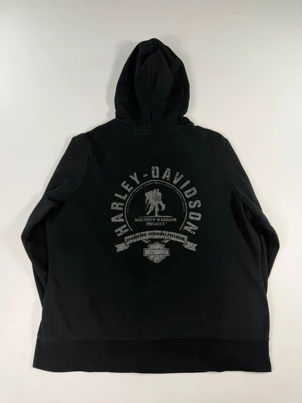 Vintage Harley Davidson Zipped Hoodie – Black, size L – photo 2