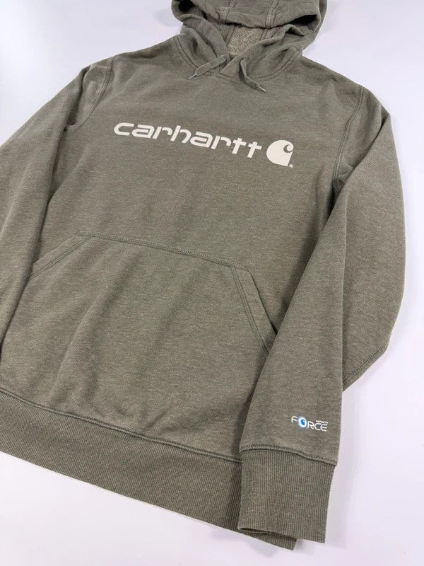 Vintage Carhartt Spellout Logo Hoodie – Khaki, size M – photo 3