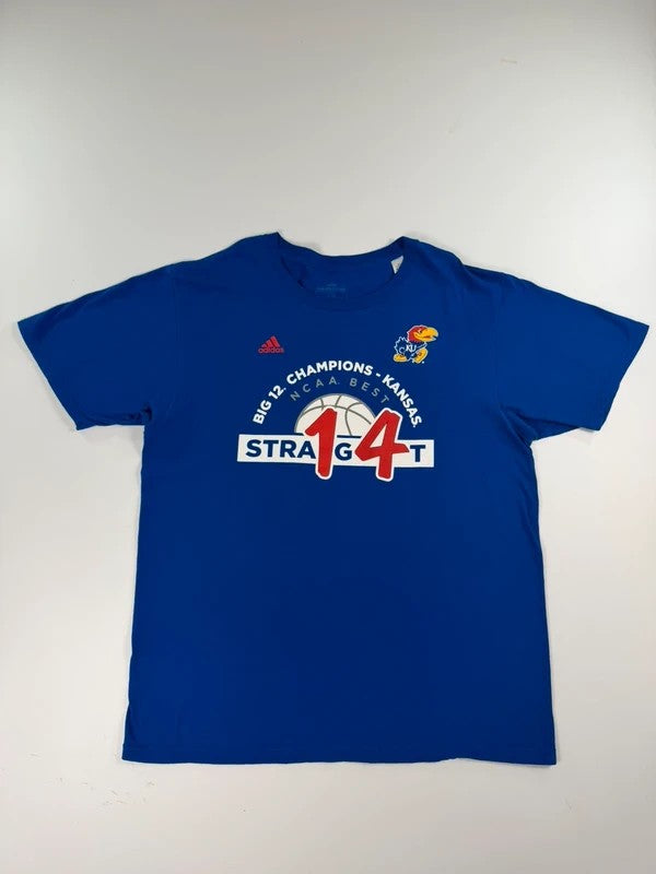 Vintage Adidas Kansas University T-Shirt – Blue, size L – photo 1