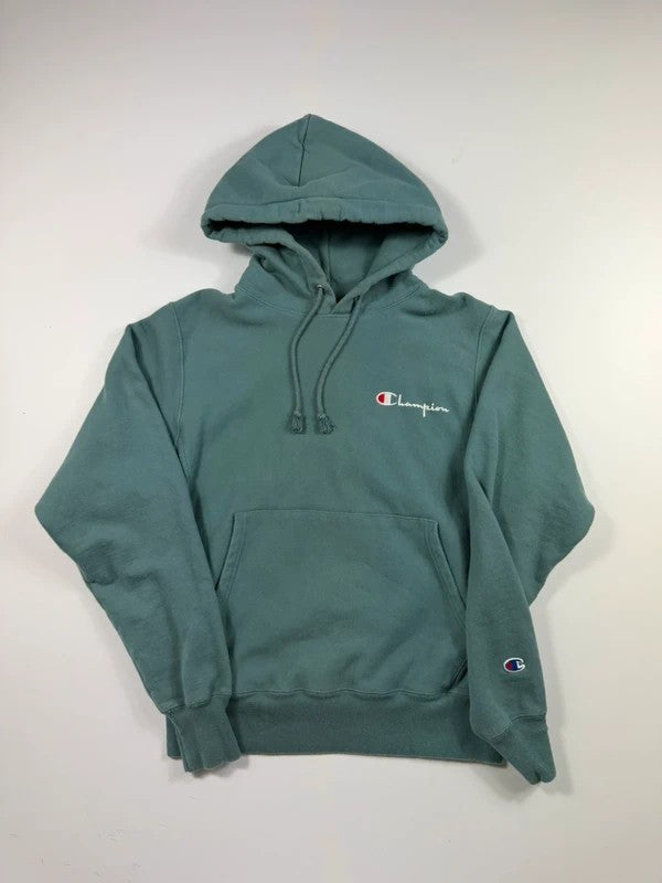 Vintage Champion Reverse Weave Hoodie – Turquoise, size S – photo 1