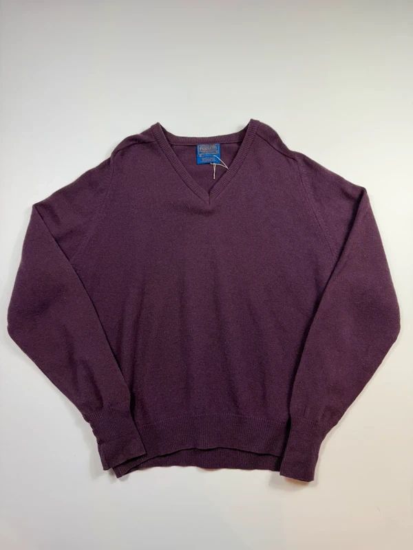 Vintage Pendleton V-Neck Sweater – Purple, size XL