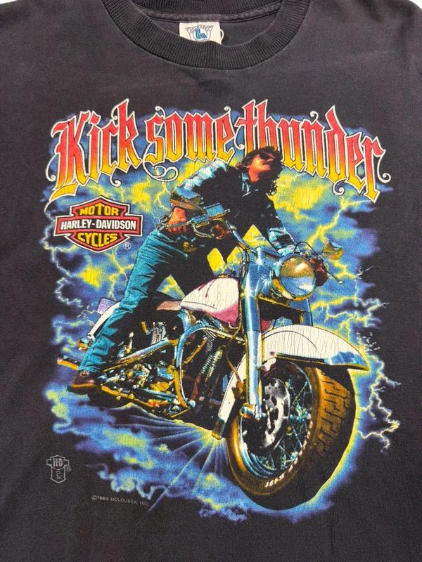 Vintage Harley Davidson Print T-shirt 1988 – Black, size M – photo 4