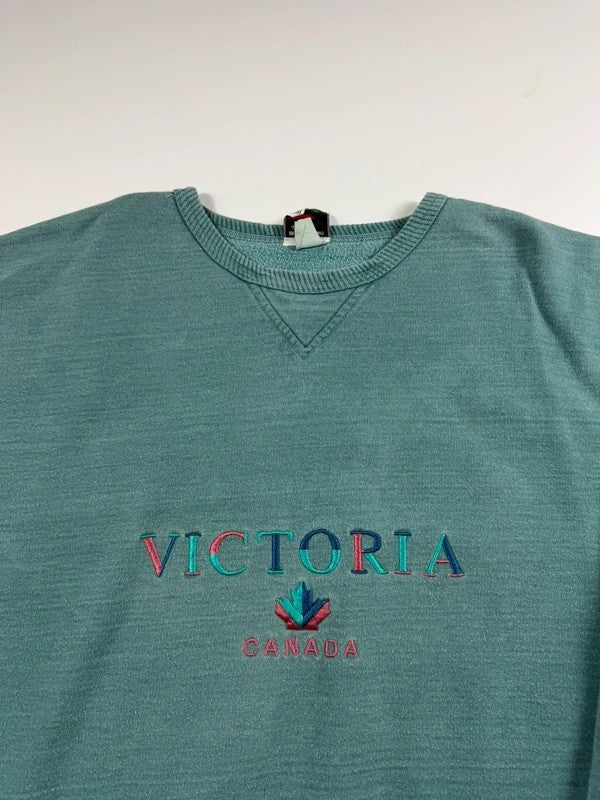 Vintage Victoria Canada Sweatshirt – Turquoise, size L – photo 3