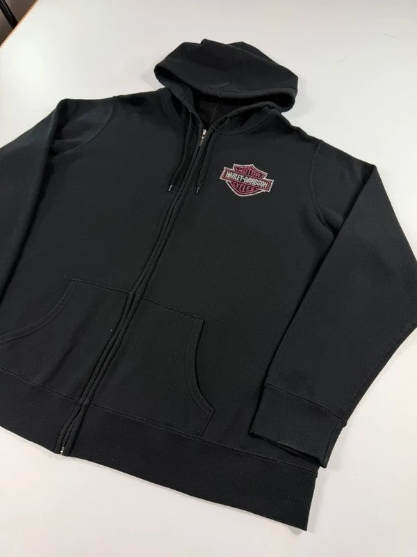 Vintage Harley Davidson Zipped Hoodie – Black, size XL – photo 3