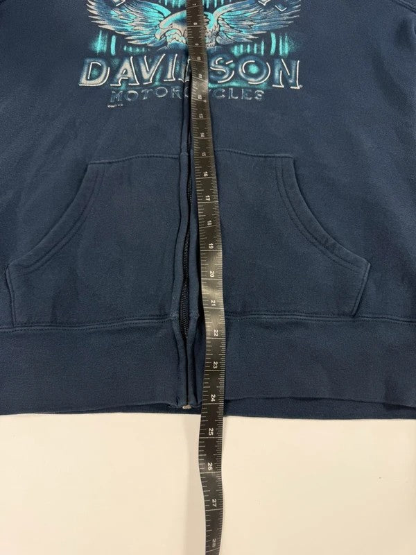 Vintage Harley Davidson Zipped Hoodie – Navy, size M – photo 7