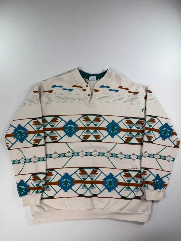 Vintage Aztec USA Sweatshirt 1992 – White, size XL
