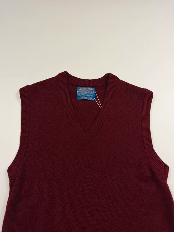 Vintage Pendleton Sleeveless Jumper – Burgundy, size M – photo 3