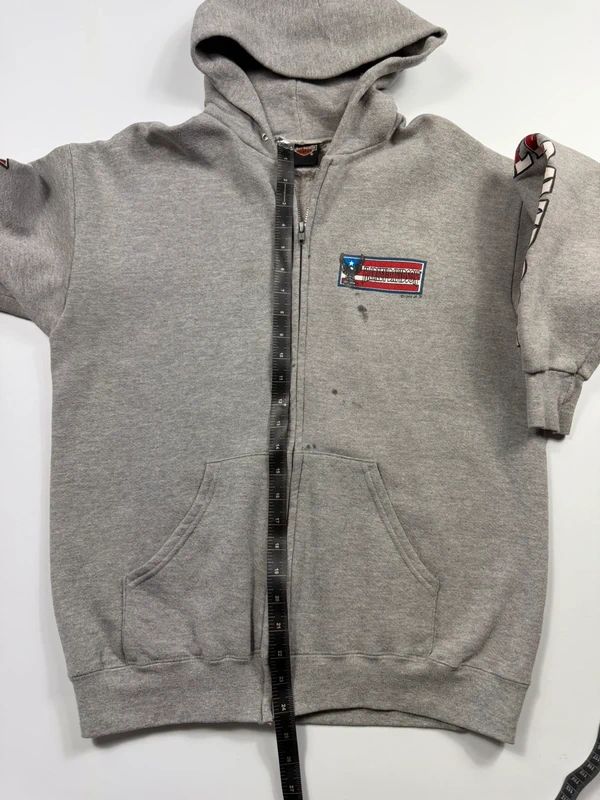 Vintage Harley Davidson Zipped Hoodie 1998 – Grey, size M – photo 8