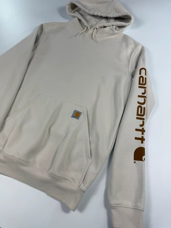 Vintage Carhartt Workwear Cream Hoodie – Beige, size S – photo 3