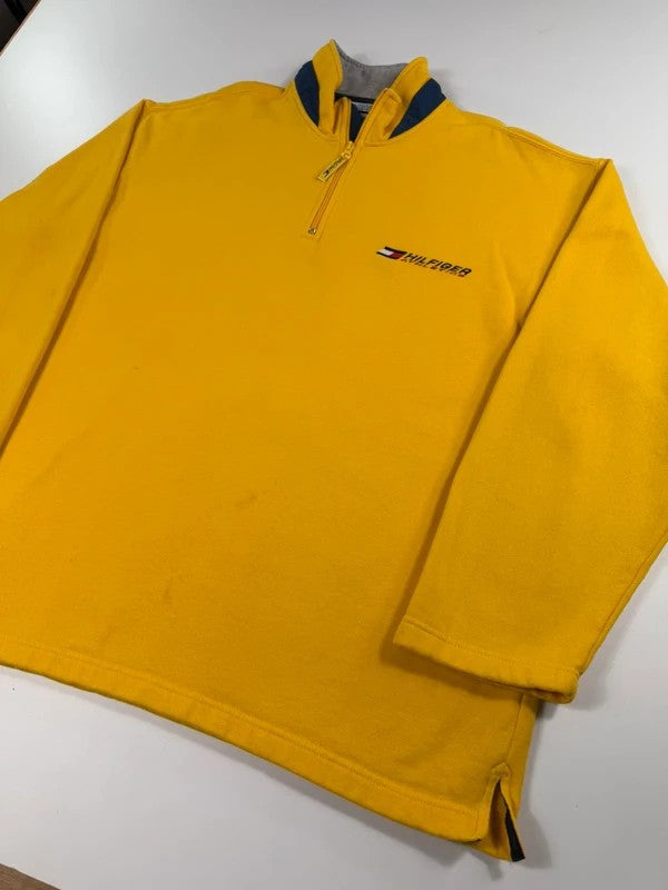 Vintage Tommy Hilfiger 1/4 Zip Jumper – Yellow, size XL – photo 4