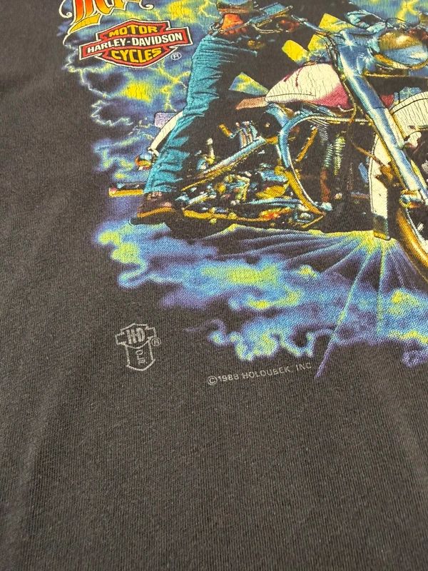 Vintage Harley Davidson Print T-shirt 1988 – Black, size M – photo 5