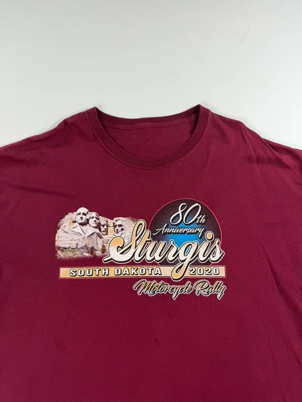 Vintage Sturgis Biker USA T-Shirt – Burgundy, size 2XL – photo 3