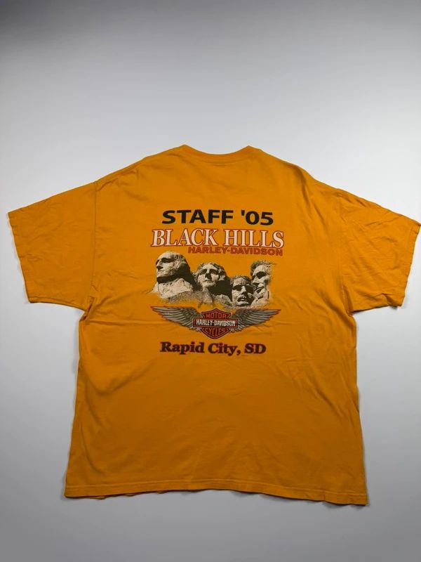 Vintage Harley Davidson Graphic Print T-Shirt – Orange, size XL