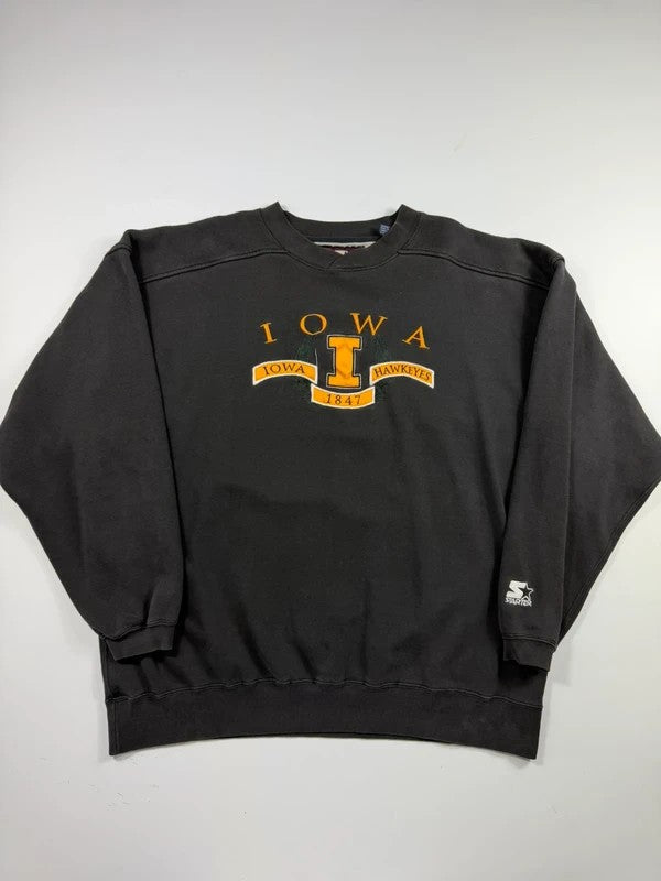 Vintage Starter Iowa Sweatshirt – Black, size XL
