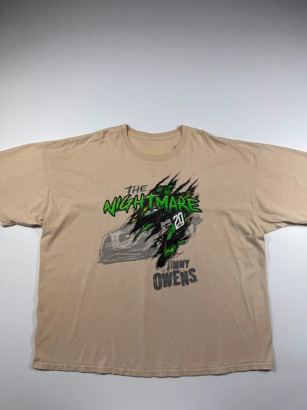 Vintage Gildan Nascar Graphic Print T-Shirt – Beige, size 2XL