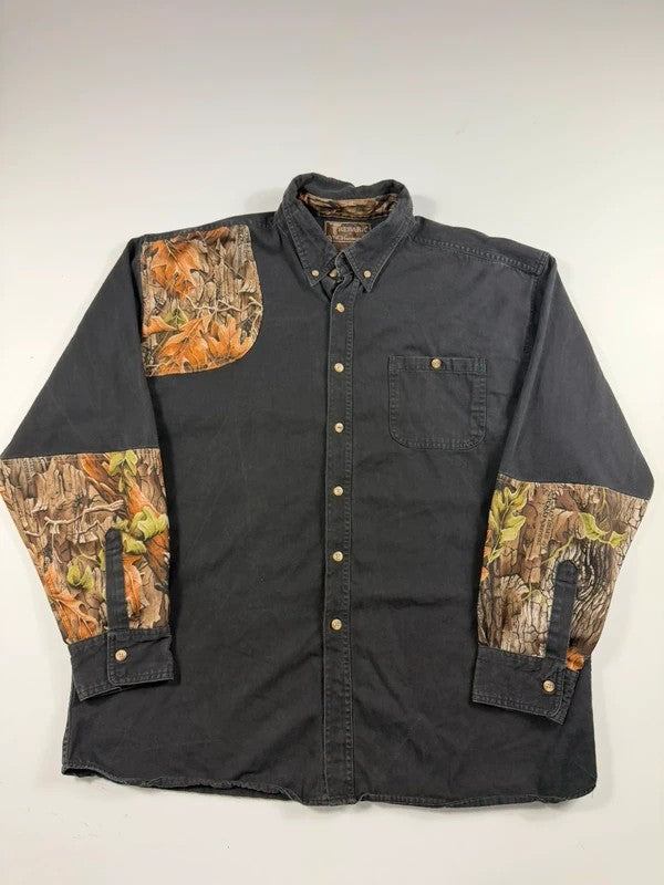 Vintage Rebark Camo Shirt – Black, size XL