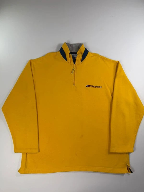 Vintage Tommy Hilfiger 1/4 Zip Jumper – Yellow, size XL