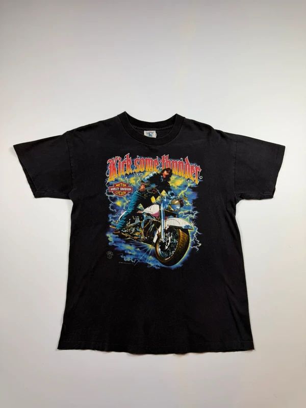 Vintage Harley Davidson Print T-shirt 1988