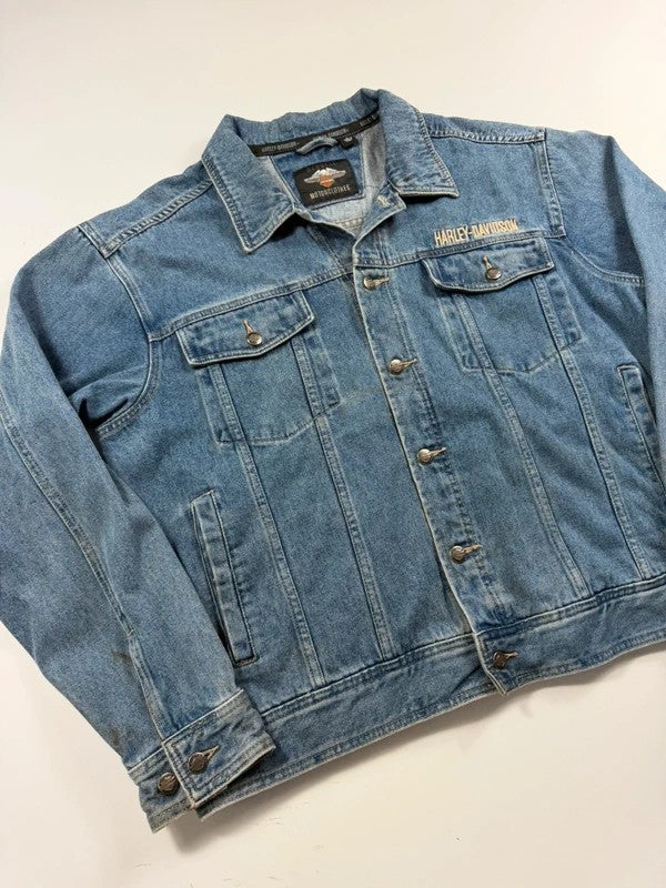Vintage Harley Davidson Denim Jacket – Blue, size XL – photo 3