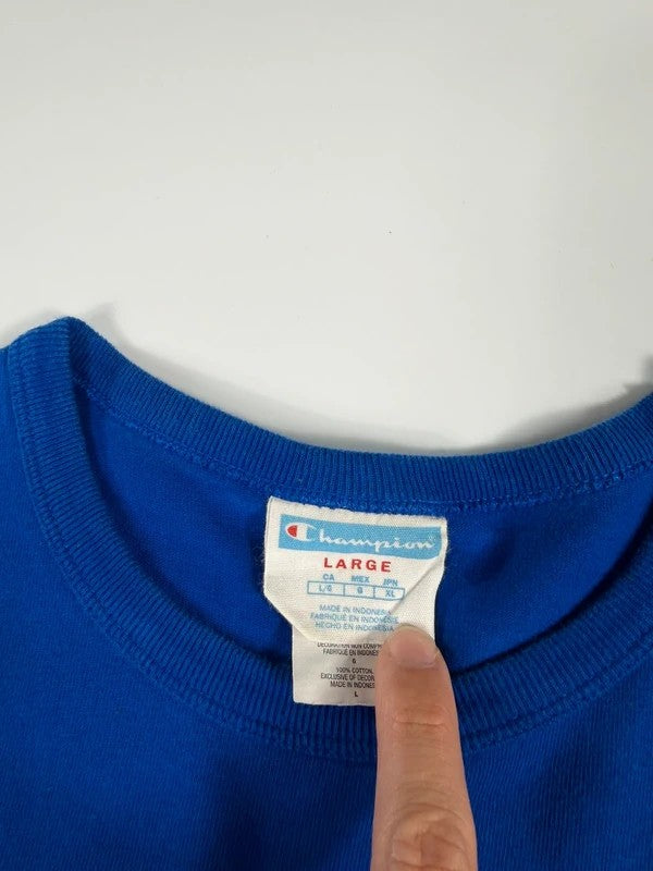 Vintage Champion Logo T-Shirt – Blue, size L – photo 5