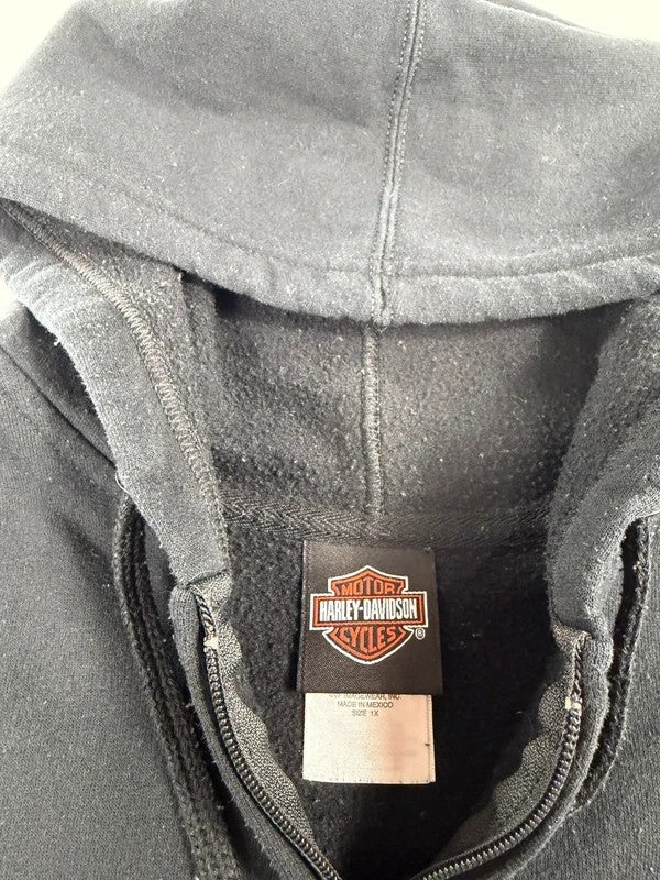 Vintage Harley Davidson Zipped Hoodie – Black, size XL – photo 5
