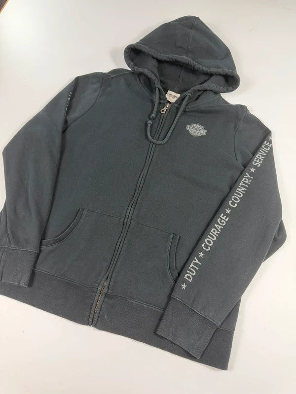 Vintage Harley Davidson Zipped Hoodie – Black, size L – photo 3