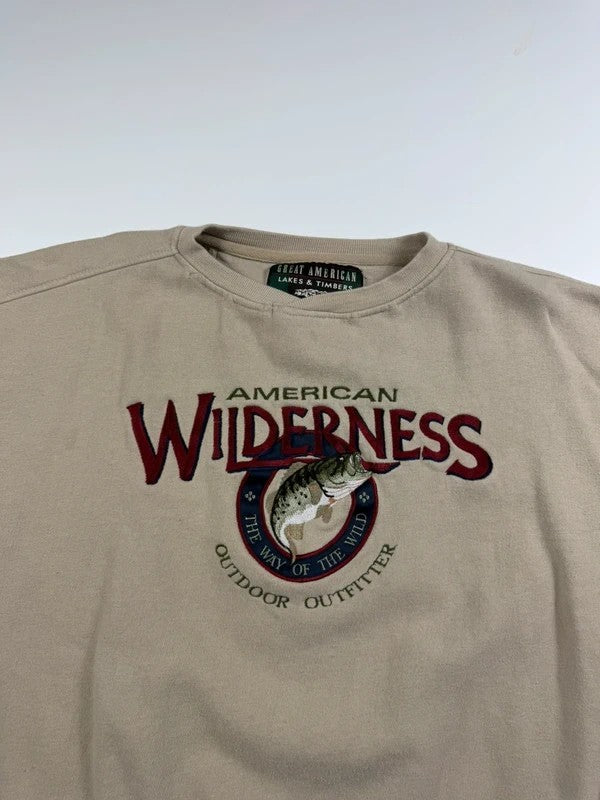 Vintage American Wilderness Sweatshirt – Beige, size 2XL – photo 3