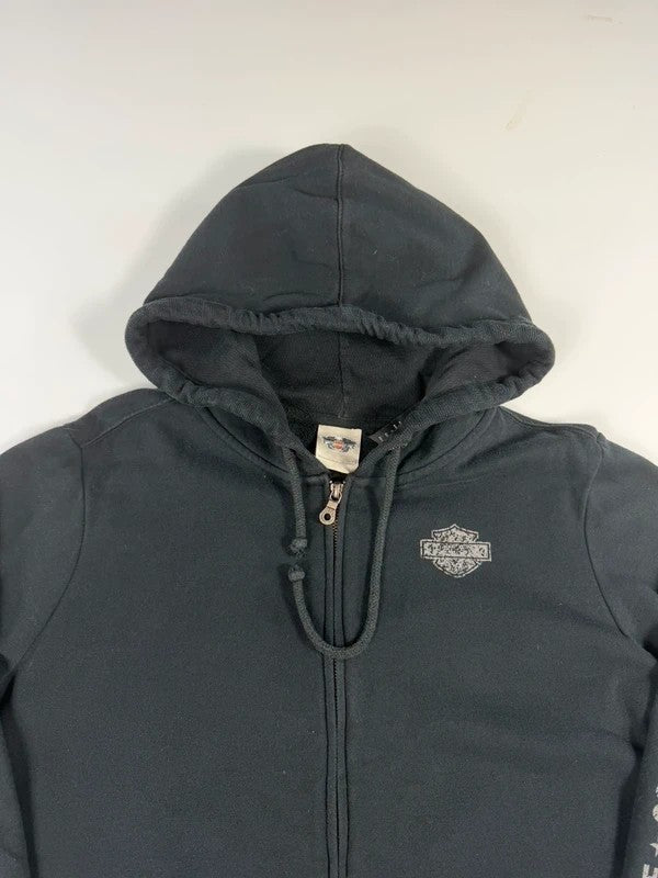 Vintage Harley Davidson Zipped Hoodie – Black, size L – photo 4