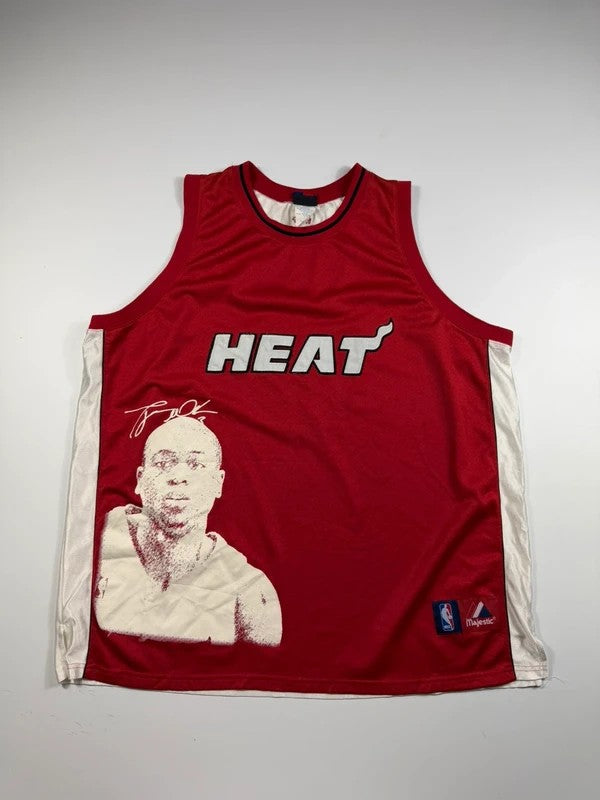 Vintage Majestic Miami Heat Jersey Vest – White, size 3XL