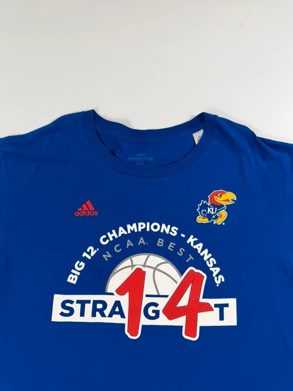 Vintage Adidas Kansas University T-Shirt – Blue, size L – photo 4