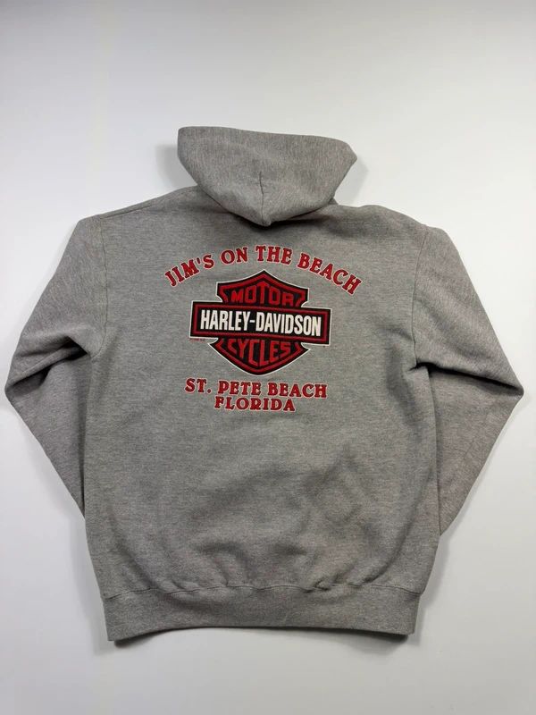 Vintage Harley Davidson Zipped Hoodie 1998 – Grey, size M – photo 2