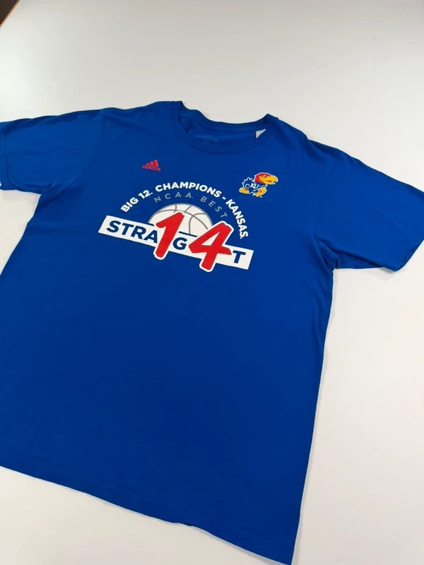 Vintage Adidas Kansas University T-Shirt – Blue, size L – photo 3