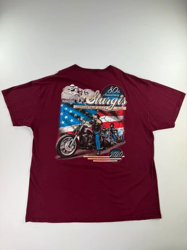 Vintage Sturgis Biker USA T-Shirt – Burgundy, size 2XL – photo 2