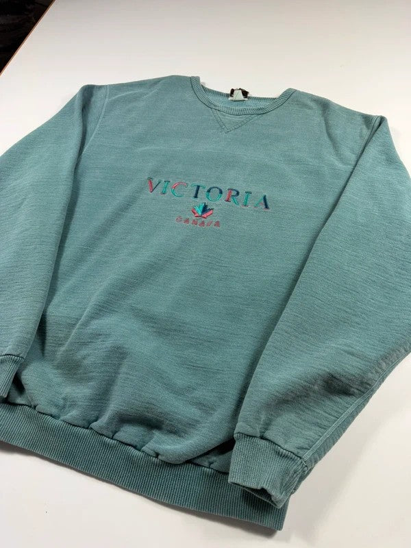 Vintage Victoria Canada Sweatshirt – Turquoise, size L – photo 4
