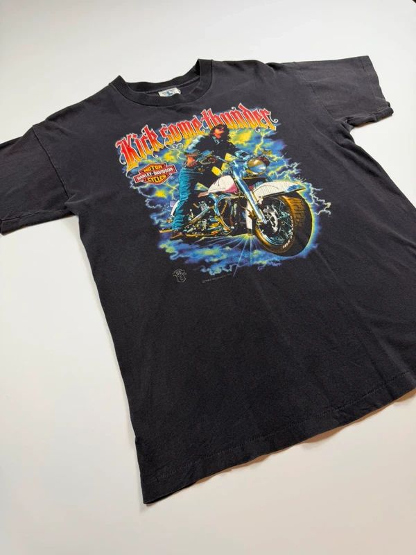 Vintage Harley Davidson Print T-shirt 1988 – Black, size M – photo 3