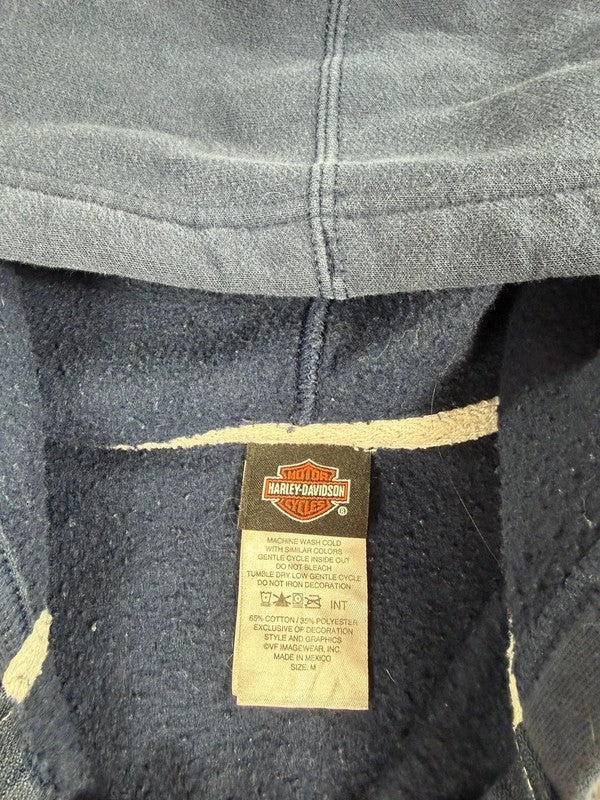 Vintage Harley Davidson Zipped Hoodie – Navy, size M – photo 5