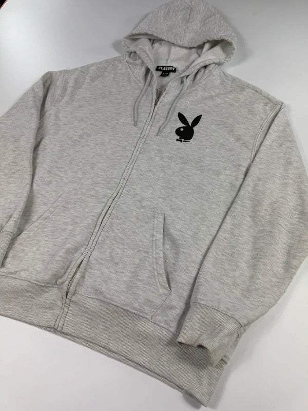 Vintage Playboy Full Zip Hoodie – Grey, size L – photo 3